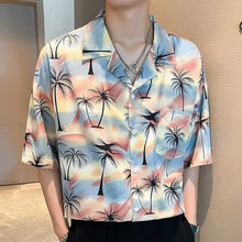 Load image into Gallery viewer, Beach Resort Summer Coconut Tree Print Short Sleeve Shirt