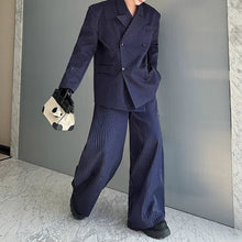 Load image into Gallery viewer, Striped Suit Jacket Loose Wide-leg Pants Suit Two-piece Suit