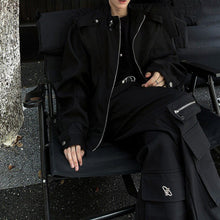 Load image into Gallery viewer, Simple Black Zipper Short Jacket