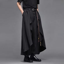 Load image into Gallery viewer, Japanese Retro Faux Two-piece Wide-leg Cropped Trousers