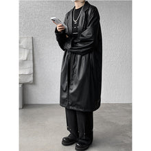 Load image into Gallery viewer, PU Leather Windbreaker Loose Casual Coat