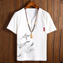 Load image into Gallery viewer, T-shirt Linen Cotton Two-piece Suit