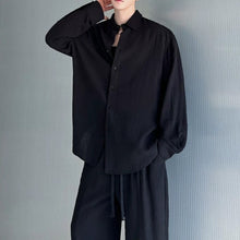 Load image into Gallery viewer, Cotton-Linen Long-Sleeve Shirt Wide-Leg Pant Casual Two-piece Set