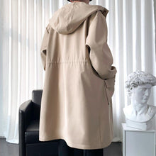 Load image into Gallery viewer, Hooded Loose Mid-length Windbreaker Jacket