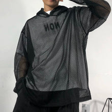 Load image into Gallery viewer, Loose-Fit Mesh Cutout Hoodie