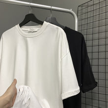 Load image into Gallery viewer, Ripped Solid Color Round Neck T-shirt