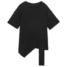 Load image into Gallery viewer, Irregular Round Neck Short Sleeve T-Shirt