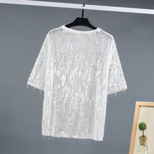 Load image into Gallery viewer, Tassel Sequin Stage Costume T-Shirt