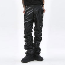 Load image into Gallery viewer, Dark Punk Pleated PU Leather Pants
