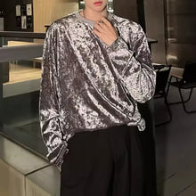 Load image into Gallery viewer, Retro Velvet Crew Neck Long Sleeve T-Shirt