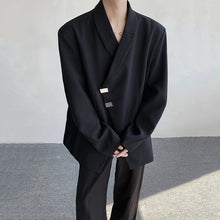Load image into Gallery viewer, Black Irregular Single-breasted Casual Blazer