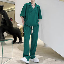 Load image into Gallery viewer, Lapel Short Sleeve T-Shirt Set