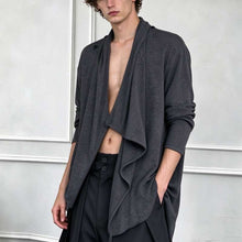 Load image into Gallery viewer, Retro Textured Knit Irregular Shawl Cardigan