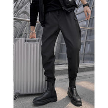 Load image into Gallery viewer, Grey Striped Cuffed Trousers