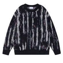 Load image into Gallery viewer, Contrast Color Vertical Stripe Crew Neck Sweater