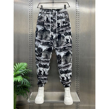 Load image into Gallery viewer, Black and White Printed Harem Pants