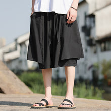 Load image into Gallery viewer, Ice Silk Loose Fake Two-piece Wide-leg Shorts