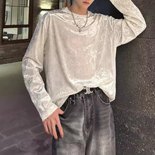 Load image into Gallery viewer, Retro Velvet Crew Neck Long Sleeve T-Shirt