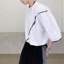 Load image into Gallery viewer, Contrast Color Splicing Short Sleeve T-sleeve