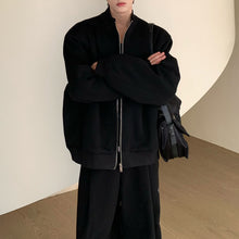 Load image into Gallery viewer, Padded Shoulder Oversized Stand Collar Jacket