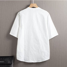 Load image into Gallery viewer, Linen Casual Button-Down T-shirt