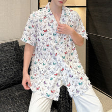 Load image into Gallery viewer, Butterfly Print Fringe Casual T-shirt