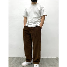 Load image into Gallery viewer, Heavyweight Washed Corduroy Pleated Loose Wide-leg Straight Trousers