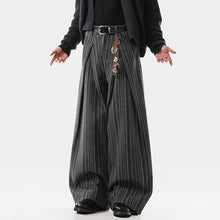 Load image into Gallery viewer, American Loose Striped Wide-leg Tweed Pants
