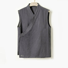 Load image into Gallery viewer, Cotton and Linen Striped Thin Breathable Vest Sleeveless
