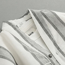 Load image into Gallery viewer, Japanese Striped Loose Kimono Shirt Half Sleeve Cardigan