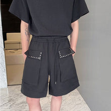 Load image into Gallery viewer, Multi-pocket Elastic Waist Wide Leg Loose Shorts
