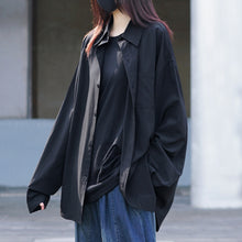 Load image into Gallery viewer, Black Slim Japanese Loose Shirt