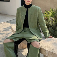 Load image into Gallery viewer, Contrast Color Patchwork Washed Denim Suit