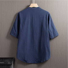 Load image into Gallery viewer, Linen Casual Button-Down T-shirt