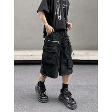 Load image into Gallery viewer, Tie-Dye Multi-Pocket Cropped Cargo Shorts