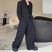 Load image into Gallery viewer, One-button Suit Jacket Pleated Wide-leg Pants Two-piece Suit