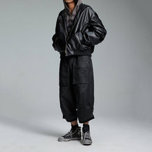 Load image into Gallery viewer, Short American Retro Motorcycle Leather Jacket