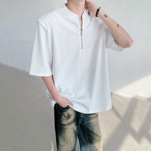 Load image into Gallery viewer, Stand Collar Zipper Casual T-shirt
