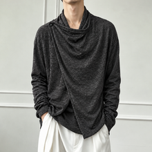 Load image into Gallery viewer, Retro Textured Knit Irregular Shawl Cardigan
