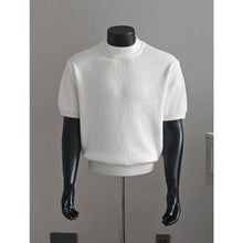 Load image into Gallery viewer, Turtleneck Short-sleeved Striped Sweater