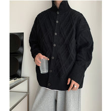 Load image into Gallery viewer, Retro Check Turtleneck Knitted Cardigan Jacket