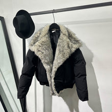 Load image into Gallery viewer, Faux Fur Plush Large Lapel Thick Warm Cotton Coat