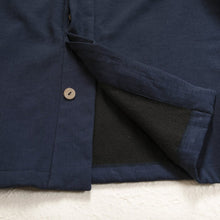 Load image into Gallery viewer, Winter Fleece Linen V-neck Long-sleeved Shirt
