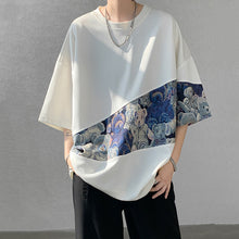 Load image into Gallery viewer, Bear Contrast Patchwork Short-sleeved Shirt