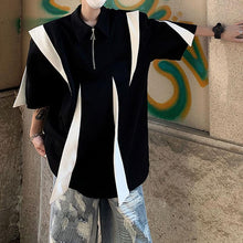 Load image into Gallery viewer, Contrast Shoulder Pad Polo Short Sleeve Top