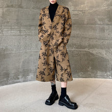 Load image into Gallery viewer, Flocked Pattern V-neck Suit Loose Cropped Pants Two-piece Suit