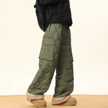 Load image into Gallery viewer, Multi-pocket Lamb Wool Cotton Plus Velvet Thickened Wide-leg Pants