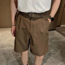 Load image into Gallery viewer, Business Casual Solid Color Belt Shorts