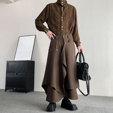 Load image into Gallery viewer, Vintage Button Asymmetric Patchwork Wide-leg Culottes