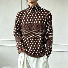 Load image into Gallery viewer, Ink-wash Polka Dot Turtleneck Pleated Base Layer Top